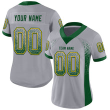 Load image into Gallery viewer, Custom Gray Green-Gold Mesh Drift Fashion Football Jersey
