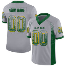 Load image into Gallery viewer, Custom Gray Green-Gold Mesh Drift Fashion Football Jersey
