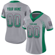 Load image into Gallery viewer, Custom Gray Kelly Green-Pink Mesh Drift Fashion Football Jersey
