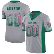 Load image into Gallery viewer, Custom Gray Kelly Green-Pink Mesh Drift Fashion Football Jersey
