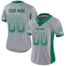 Load image into Gallery viewer, Custom Gray Kelly Green-White Mesh Drift Fashion Football Jersey
