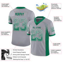 Load image into Gallery viewer, Custom Gray Kelly Green-White Mesh Drift Fashion Football Jersey
