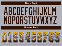 Load image into Gallery viewer, Custom Gray Brown-Gold Mesh Drift Fashion Football Jersey
