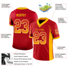 Load image into Gallery viewer, Custom Red Gold-White Mesh Drift Fashion Football Jersey
