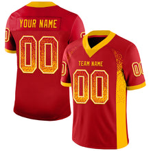 Load image into Gallery viewer, Custom Red Gold-White Mesh Drift Fashion Football Jersey
