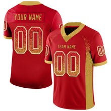 Load image into Gallery viewer, Custom Red Old Gold-White Mesh Drift Fashion Football Jersey
