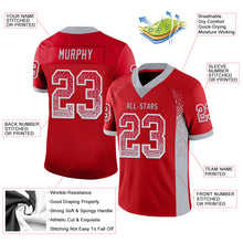 Load image into Gallery viewer, Custom Red Gray-White Mesh Drift Fashion Football Jersey
