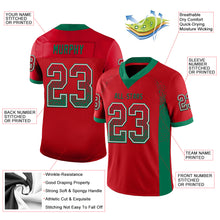 Load image into Gallery viewer, Custom Red Kelly Green-White Mesh Drift Fashion Football Jersey
