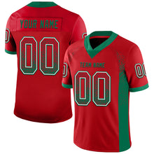 Load image into Gallery viewer, Custom Red Kelly Green-White Mesh Drift Fashion Football Jersey
