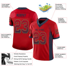 Load image into Gallery viewer, Custom Red Navy-Old Gold Mesh Drift Fashion Football Jersey
