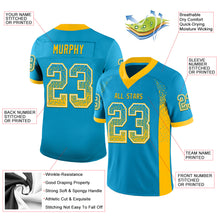 Load image into Gallery viewer, Custom Panther Blue Gold-White Mesh Drift Fashion Football Jersey
