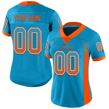 Load image into Gallery viewer, Custom Panther Blue Orange-White Mesh Drift Fashion Football Jersey
