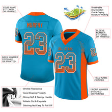 Load image into Gallery viewer, Custom Panther Blue Orange-White Mesh Drift Fashion Football Jersey
