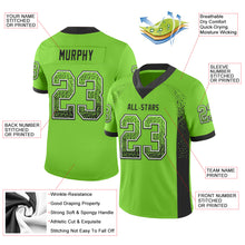 Load image into Gallery viewer, Custom Neon Green Black-White Mesh Drift Fashion Football Jersey
