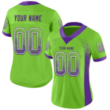 Load image into Gallery viewer, Custom Neon Green Purple-White Mesh Drift Fashion Football Jersey
