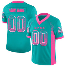 Load image into Gallery viewer, Custom Aqua Pink-White Mesh Drift Fashion Football Jersey
