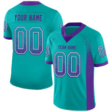 Load image into Gallery viewer, Custom Aqua Purple-White Mesh Drift Fashion Football Jersey
