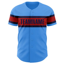 Load image into Gallery viewer, Custom Electric Blue Red-Navy Authentic Baseball Jersey
