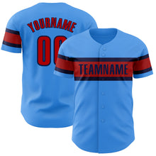 Load image into Gallery viewer, Custom Electric Blue Red-Navy Authentic Baseball Jersey
