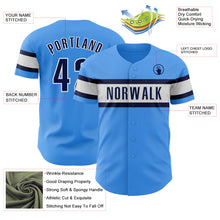 Load image into Gallery viewer, Custom Electric Blue Navy-White Authentic Baseball Jersey
