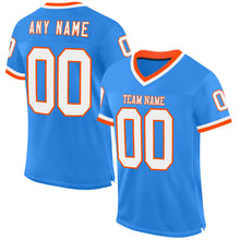 Load image into Gallery viewer, Custom Powder Blue White-Orange Mesh Authentic Throwback Football Jersey
