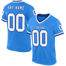 Load image into Gallery viewer, Custom Powder Blue White-Royal Mesh Authentic Throwback Football Jersey
