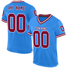 Load image into Gallery viewer, Custom Powder Blue Maroon-White Mesh Authentic Throwback Football Jersey
