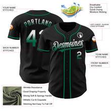 Load image into Gallery viewer, Custom Black White-Kelly Green Authentic Fade Fashion Baseball Jersey
