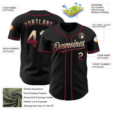 Load image into Gallery viewer, Custom Black Cream-Crimson Authentic Fade Fashion Baseball Jersey
