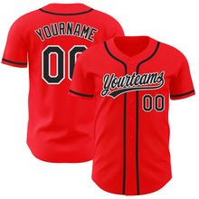 Load image into Gallery viewer, Custom Fire Red Black-White Authentic Baseball Jersey
