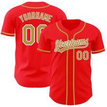 Load image into Gallery viewer, Custom Fire Red Old Gold-White Authentic Baseball Jersey
