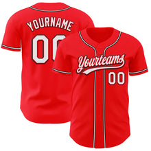 Load image into Gallery viewer, Custom Fire Red White-Black Authentic Baseball Jersey
