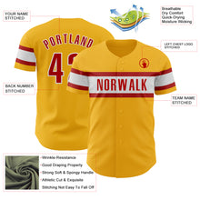 Load image into Gallery viewer, Custom Gold Red-White Authentic Baseball Jersey
