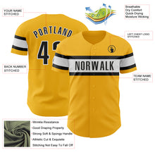 Load image into Gallery viewer, Custom Gold Black-White Authentic Baseball Jersey
