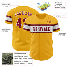 Load image into Gallery viewer, Custom Gold Crimson-White Authentic Baseball Jersey
