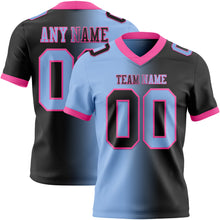 Load image into Gallery viewer, Custom Black Light Blue-Pink Mesh Authentic Gradient Fashion Football Jersey
