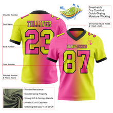 Load image into Gallery viewer, Custom Neon Yellow Pink-Black Mesh Authentic Gradient Fashion Football Jersey
