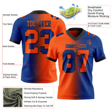 Load image into Gallery viewer, Custom Royal Orange-Black Mesh Authentic Gradient Fashion Football Jersey
