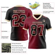 Load image into Gallery viewer, Custom Black Crimson-Cream Mesh Authentic Gradient Fashion Football Jersey
