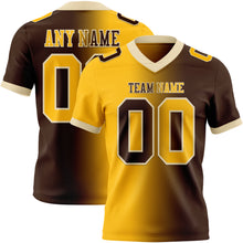 Load image into Gallery viewer, Custom Brown Gold-Cream Mesh Authentic Gradient Fashion Football Jersey
