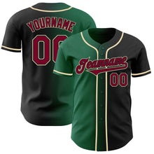 Load image into Gallery viewer, Custom Black Maroon Kelly Green-Cream Authentic Gradient Fashion Baseball Jersey
