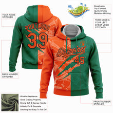 Load image into Gallery viewer, Custom Stitched Graffiti Pattern Orange Kelly Green-Black 3D Scratch Sports Pullover Sweatshirt Hoodie
