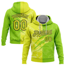 Load image into Gallery viewer, Custom Stitched Graffiti Pattern Neon Yellow Neon Green-Black 3D Scratch Sports Pullover Sweatshirt Hoodie
