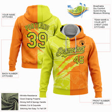 Load image into Gallery viewer, Custom Stitched Graffiti Pattern Neon Yellow Bay Orange-Black 3D Scratch Sports Pullover Sweatshirt Hoodie
