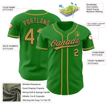 Load image into Gallery viewer, Custom Grass Green Old Gold-Black Authentic Baseball Jersey
