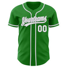 Load image into Gallery viewer, Custom Grass Green White-Gray Authentic Baseball Jersey
