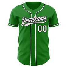 Load image into Gallery viewer, Custom Grass Green White-Black Authentic Baseball Jersey
