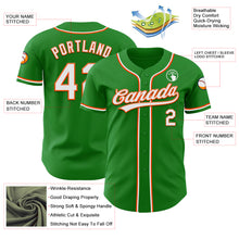 Load image into Gallery viewer, Custom Grass Green White-Orange Authentic Baseball Jersey
