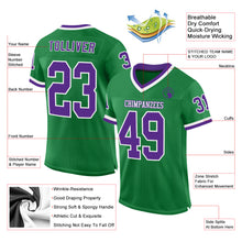 Load image into Gallery viewer, Custom Grass Green Purple-White Mesh Authentic Throwback Football Jersey
