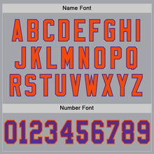 Load image into Gallery viewer, Custom Gray Purple-Orange Mesh Authentic Throwback Football Jersey
